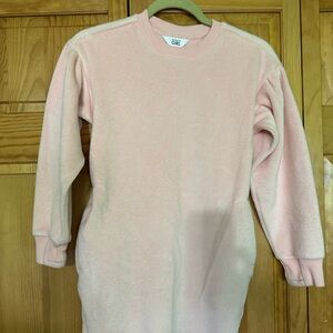 Athleta Girls Light Pink Fleece Pullover Dress